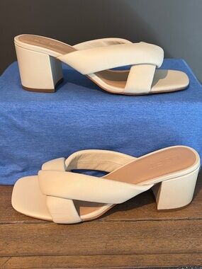 LOFT block heel cream sandal